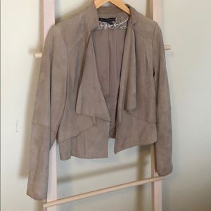 Whbm real suede tan drape jacket MEDIUM